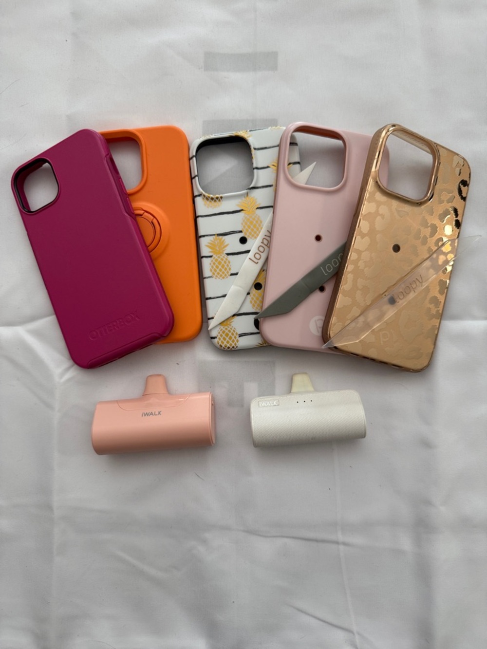 Assorted iPhone 14 Pro Cases from Loopy & Otterbox - Multiple Styles + 2 iWalks